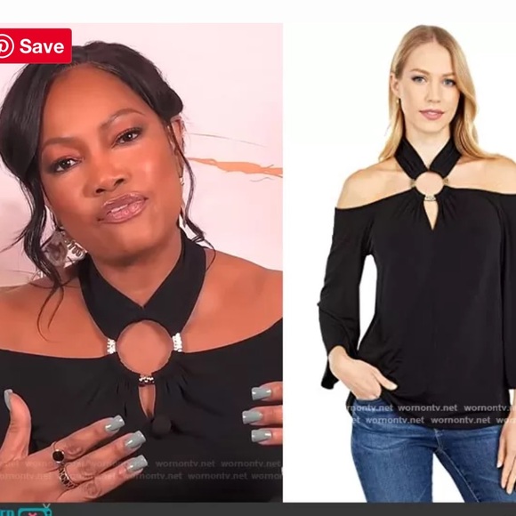 Michael Kors, black ring twist neck  embellished halter top - Picture 11 of 14